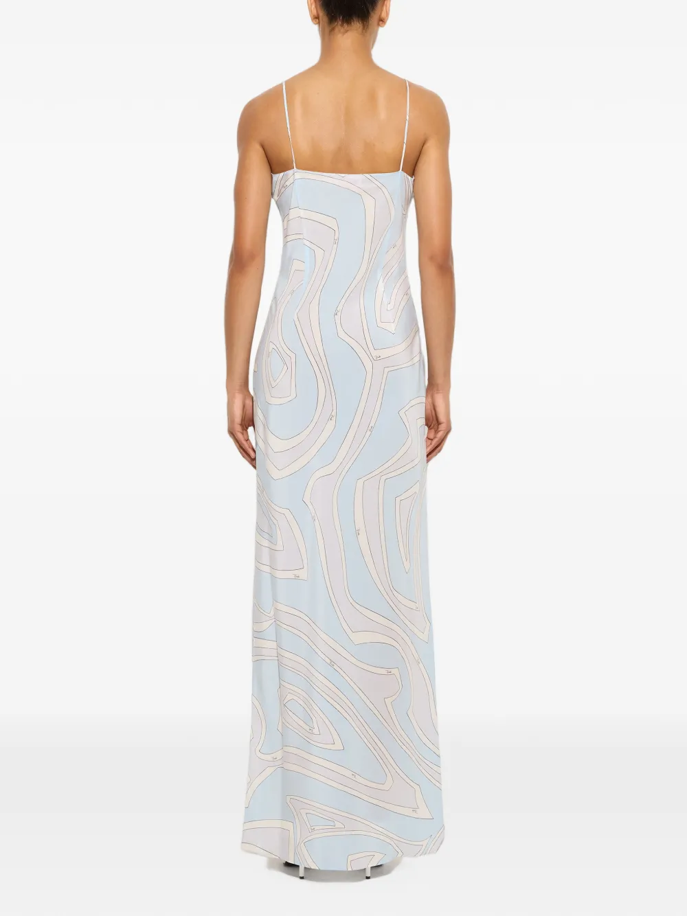 PUCCI Crêpe de chine jurk met Labirinto-print Blauw