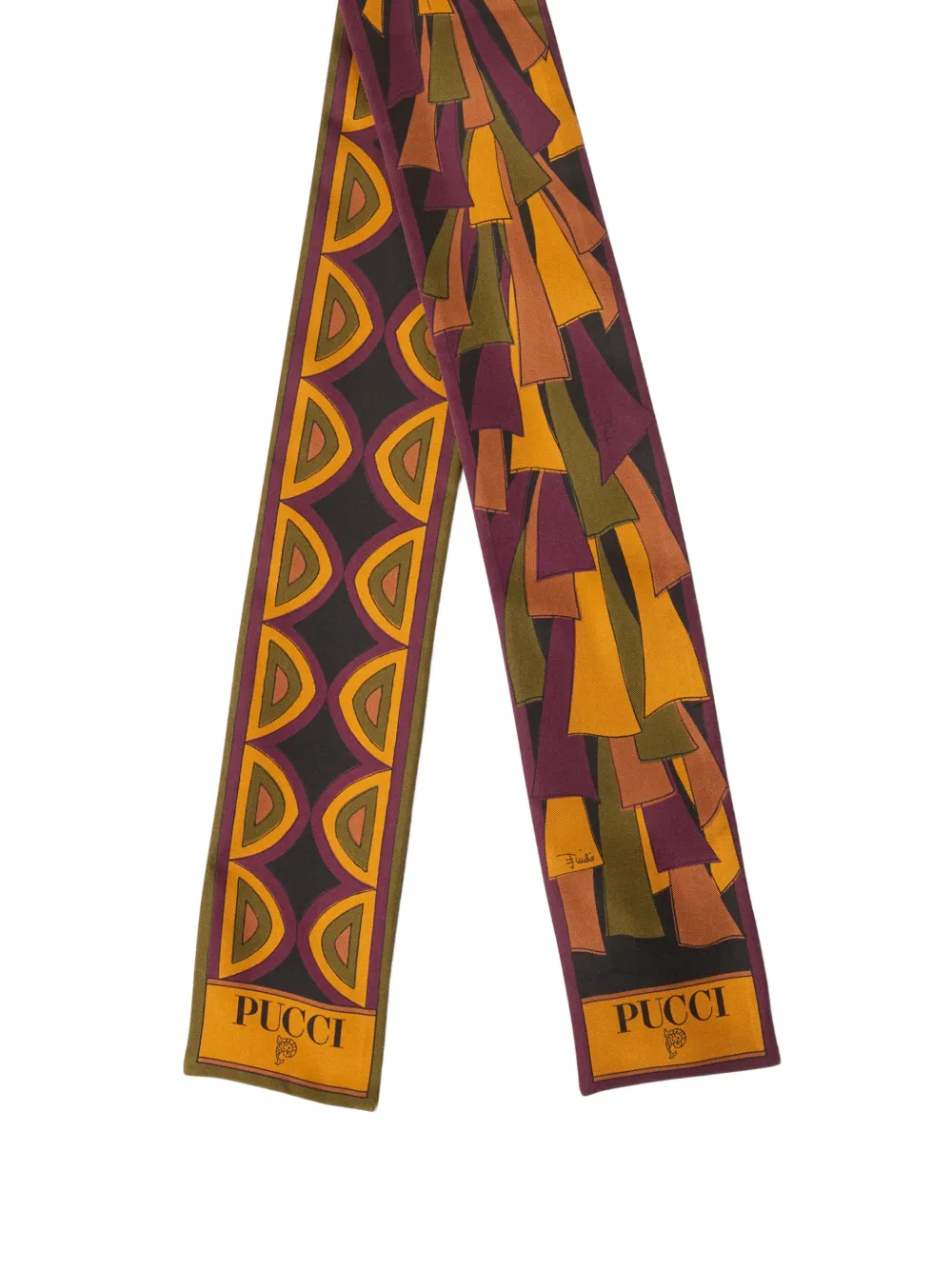 PUCCI Mixed Print Silk Bandeau in Black, view 2