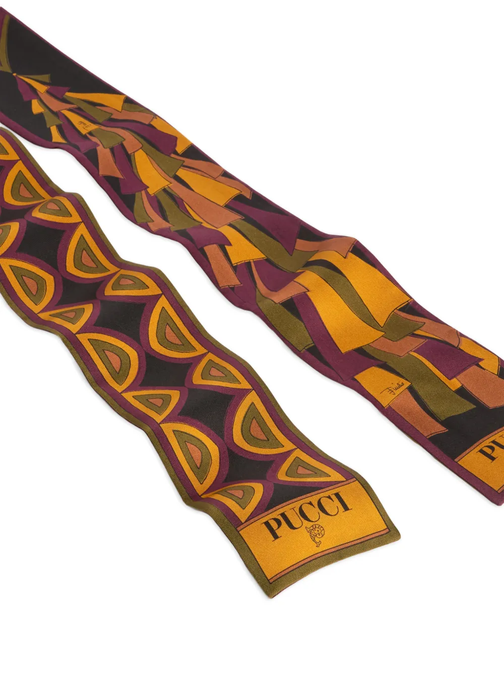 PUCCI Mixed Print Silk Bandeau in Black, view 3