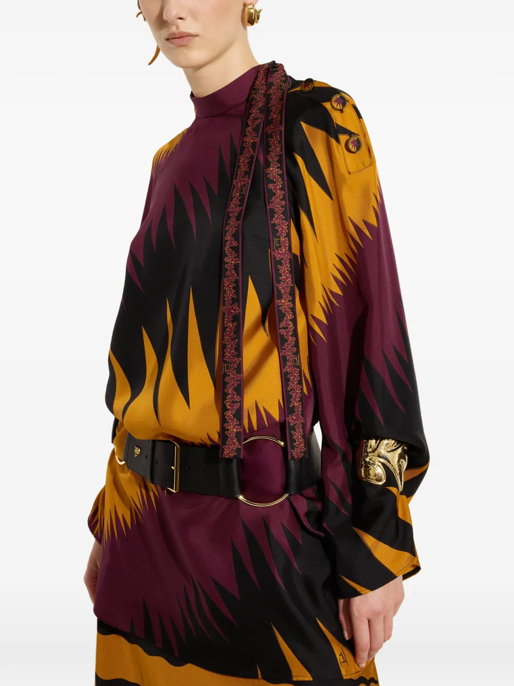 PUCCI Zijden jurk met Drago-print Oranje