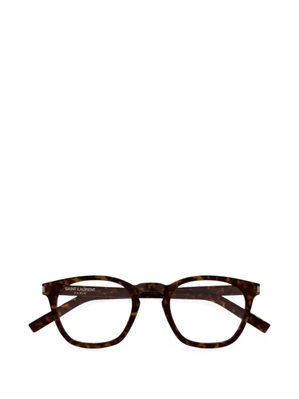 Saint Laurent Eyewear Bril met vierkant montuur en schildpadschild design Bruin