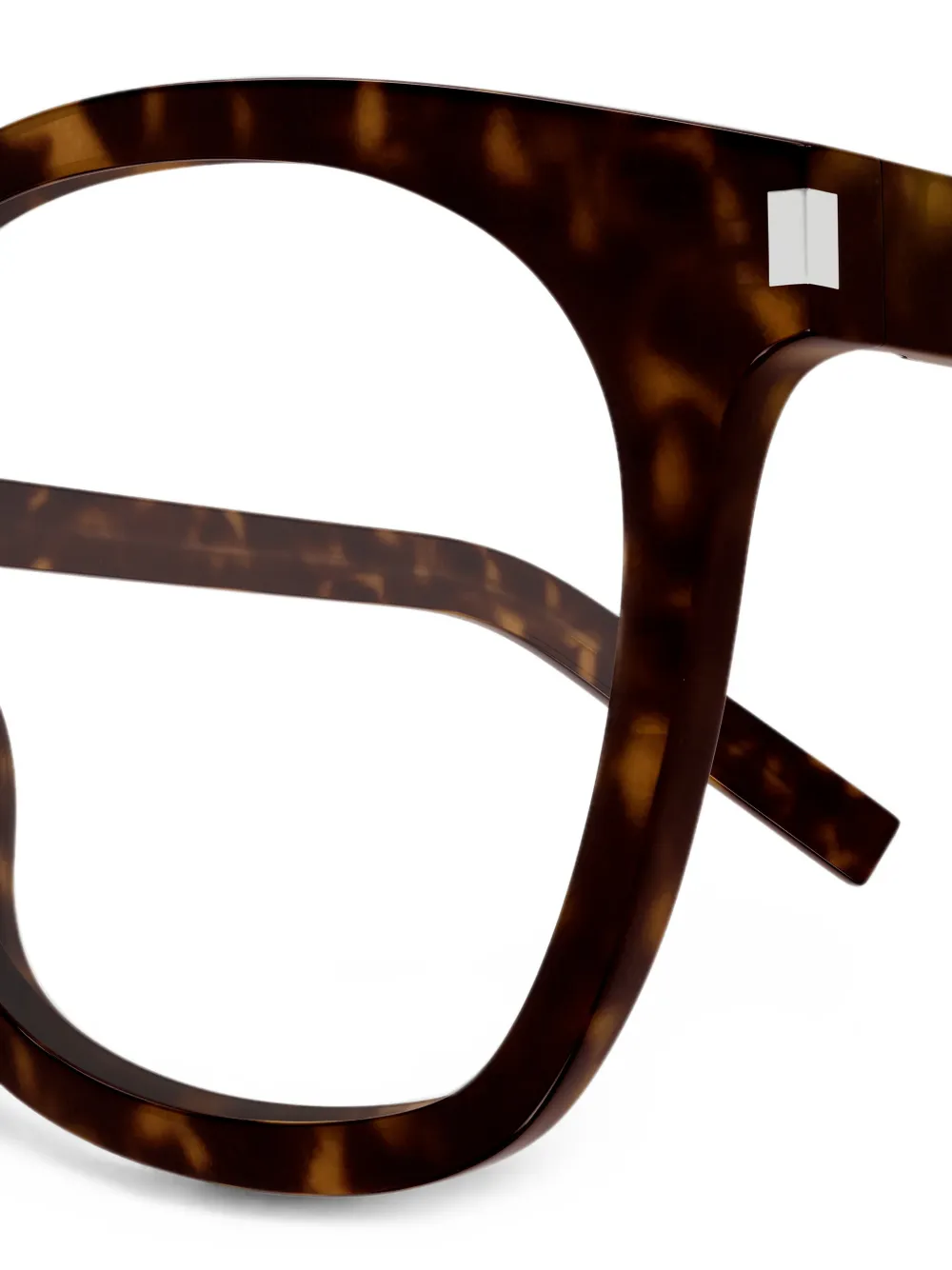 Saint Laurent Eyewear Bril met vierkant montuur en schildpadschild design Bruin