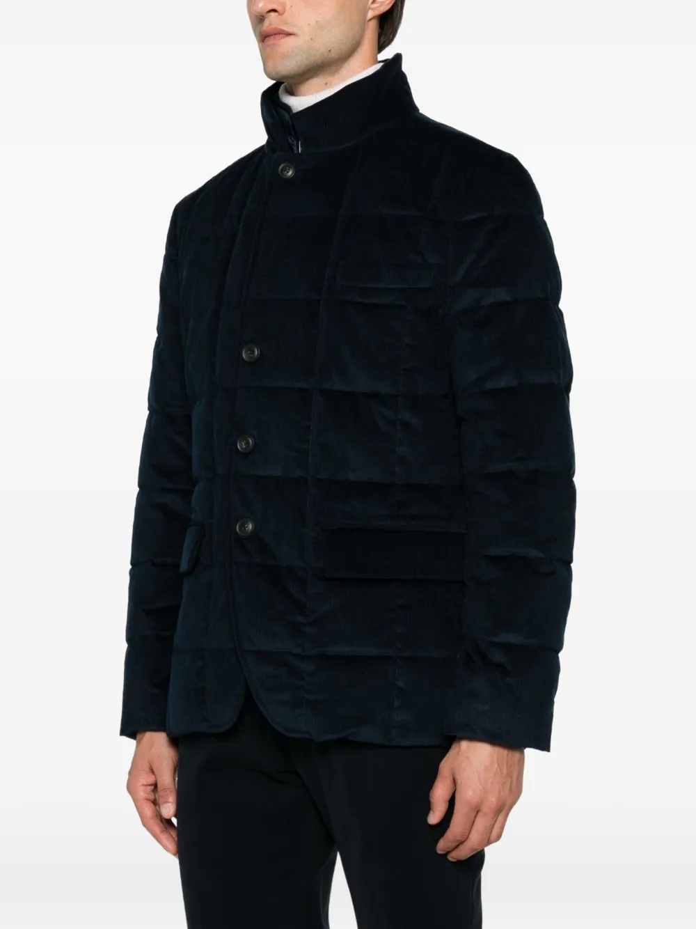 Fay Gewatteerd ribfluwelen jack Blauw