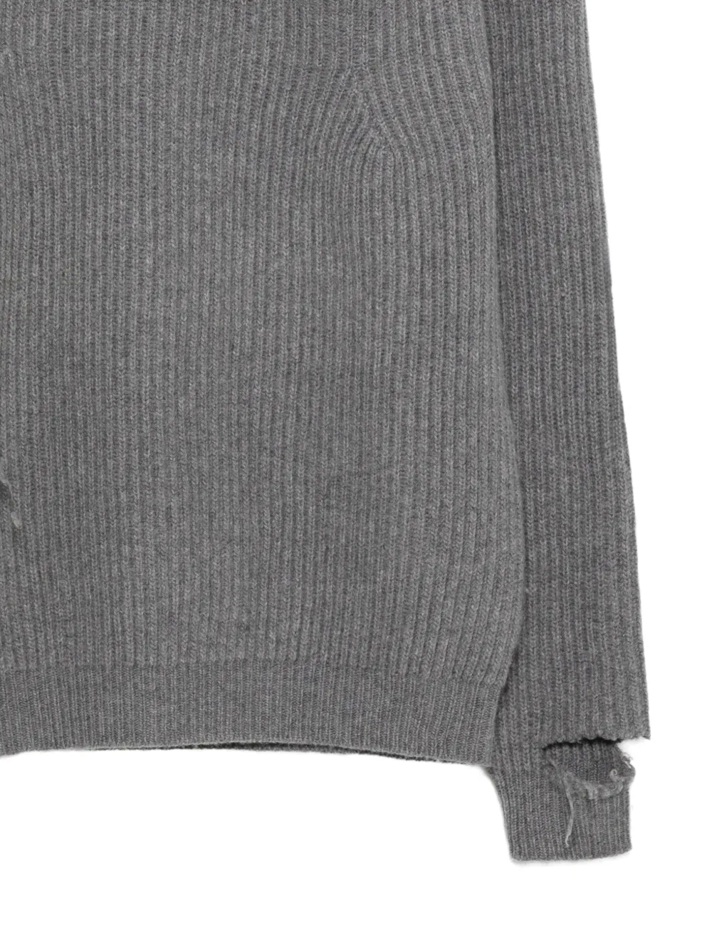 Haikure Linden distressed ribbed-knit sweater Grijs