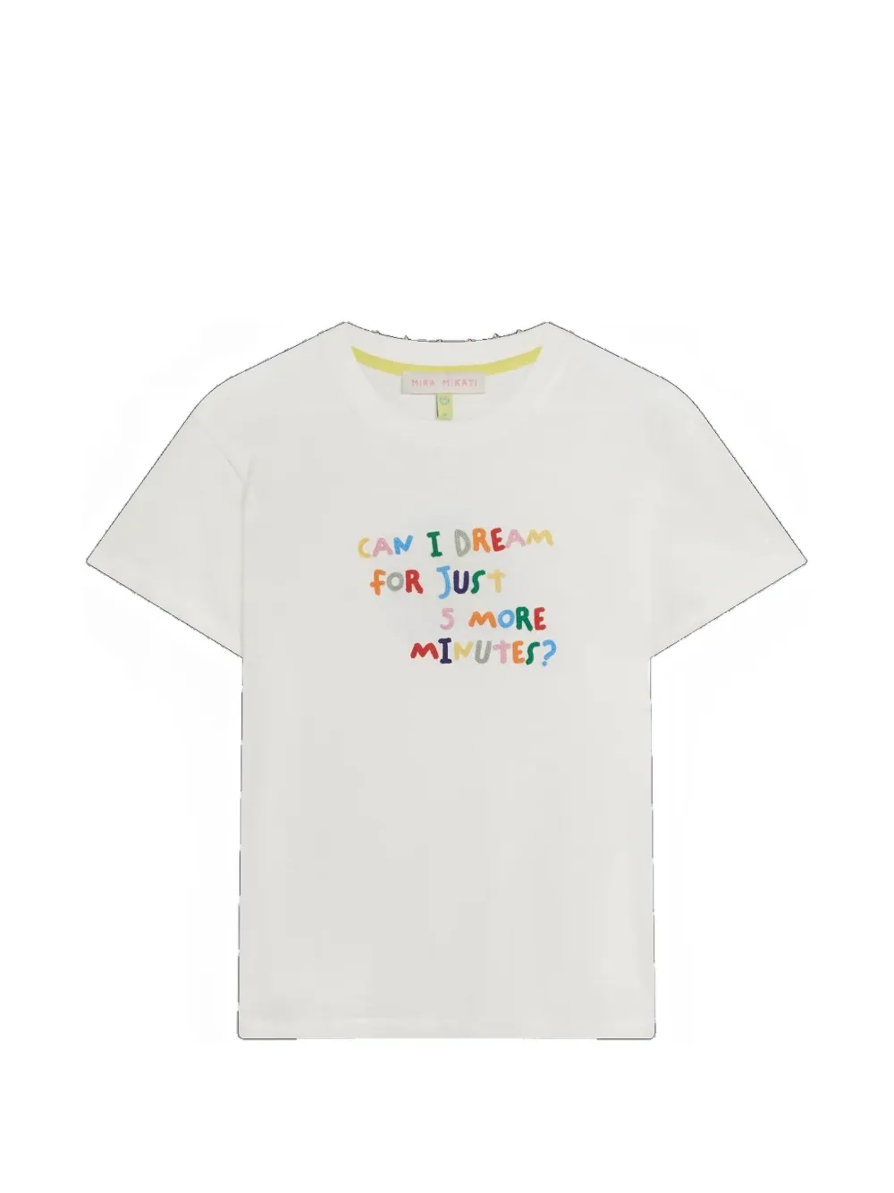 Mira Mikati Can I Dream For Five More Minutes embroidered T-shirt - Bianco