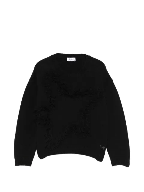 Il Gufo Maglione con frange e motivo a stella