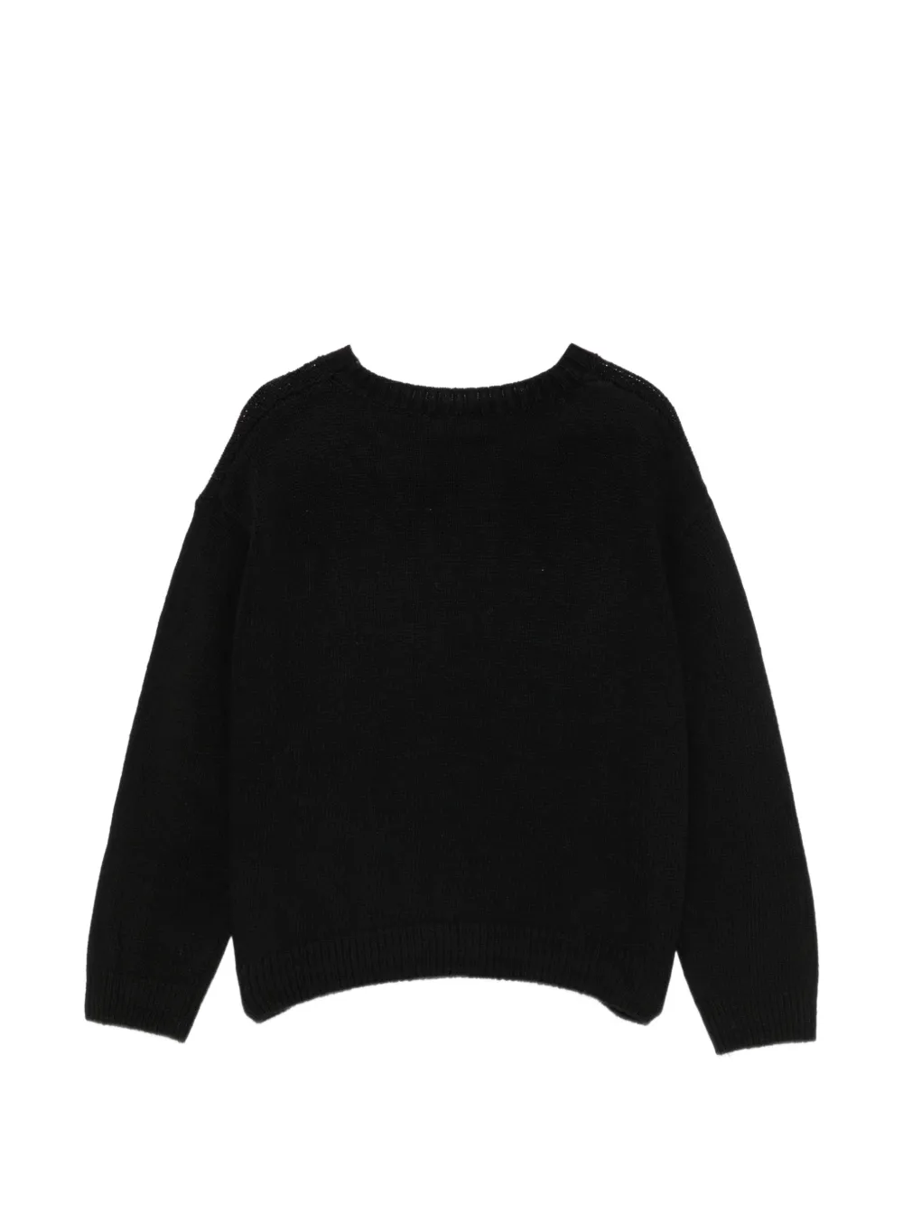 Il Gufo fringed star-motif sweater Zwart