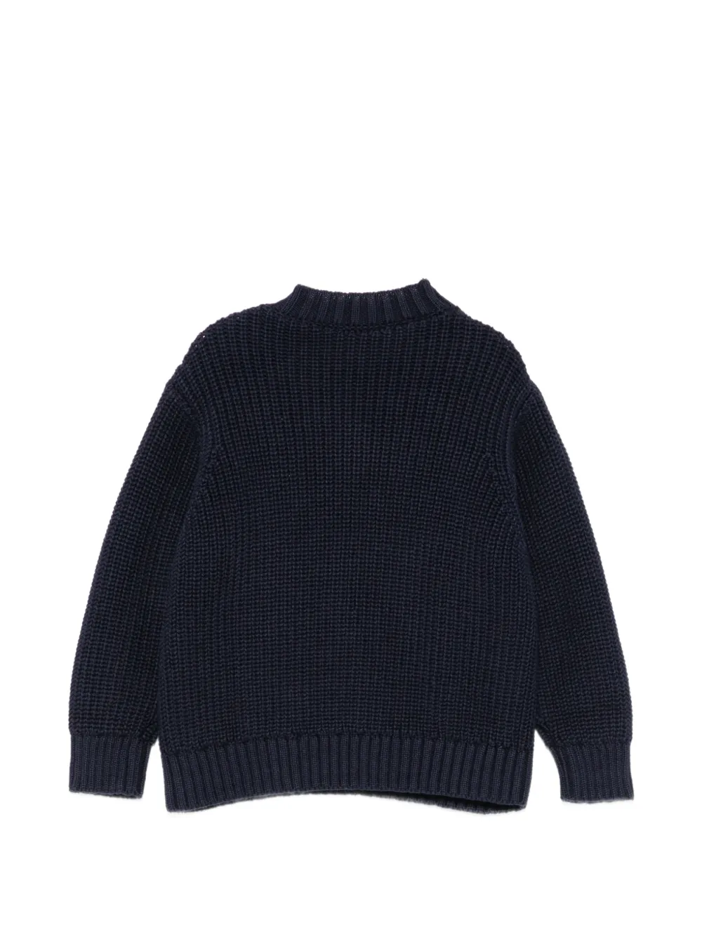 Il Gufo bow-detail chunky-knit sweater Blauw