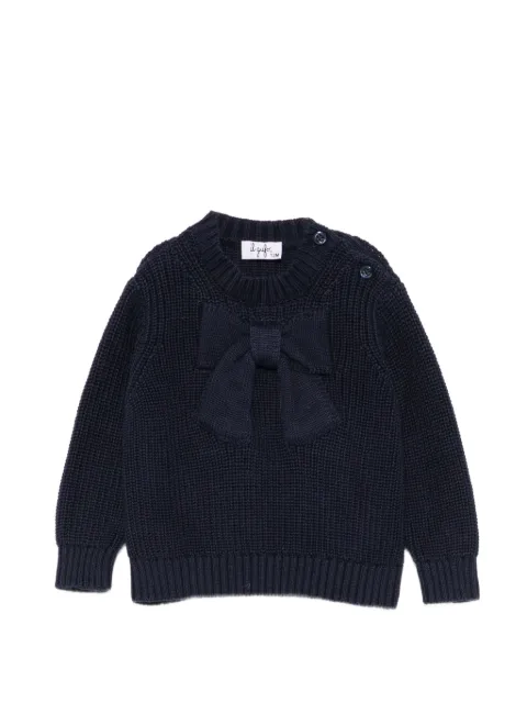 Il Gufo sweater i kraftig strik med sløjfedetalje