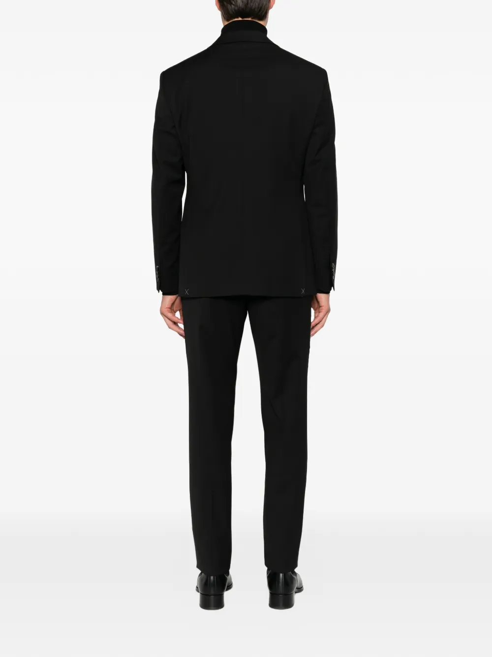Giorgio Armani single-breasted wool suit Zwart