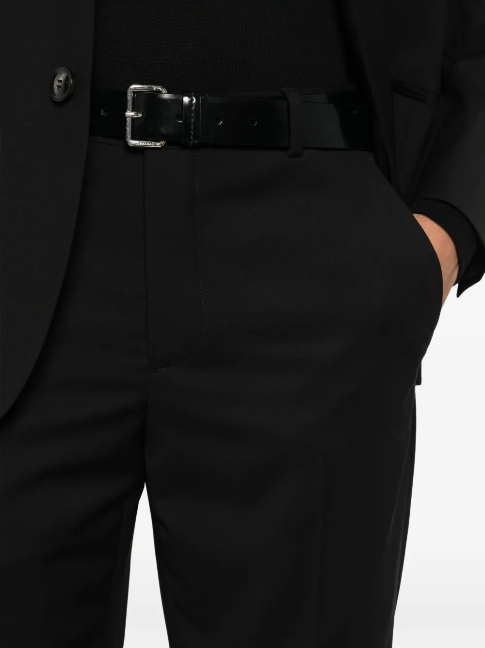 Giorgio Armani single-breasted wool suit Zwart