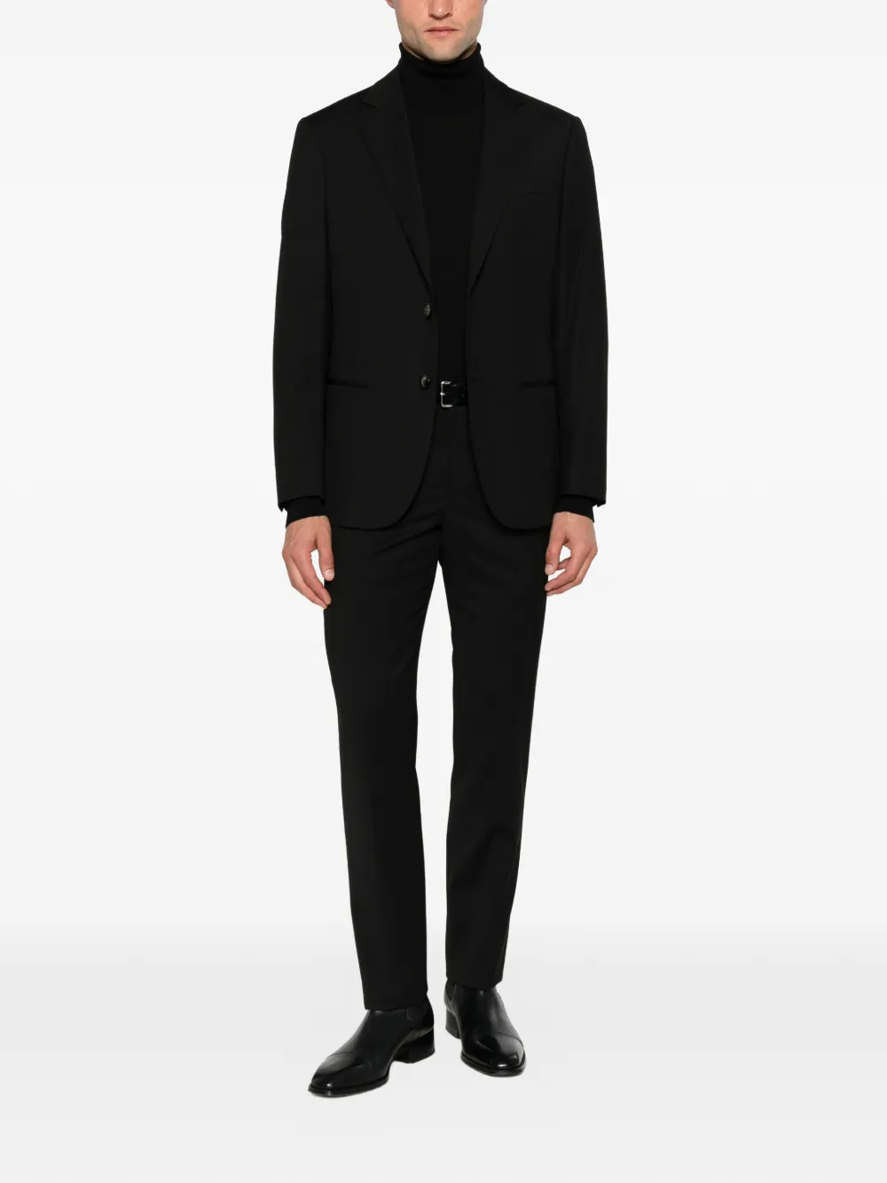 Giorgio Armani single-breasted wool suit Zwart