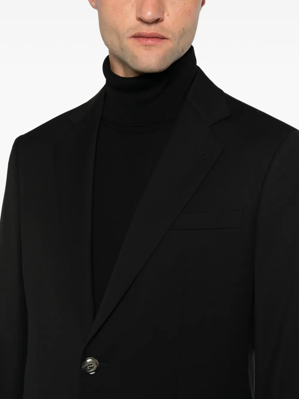 Giorgio Armani single-breasted wool suit Zwart