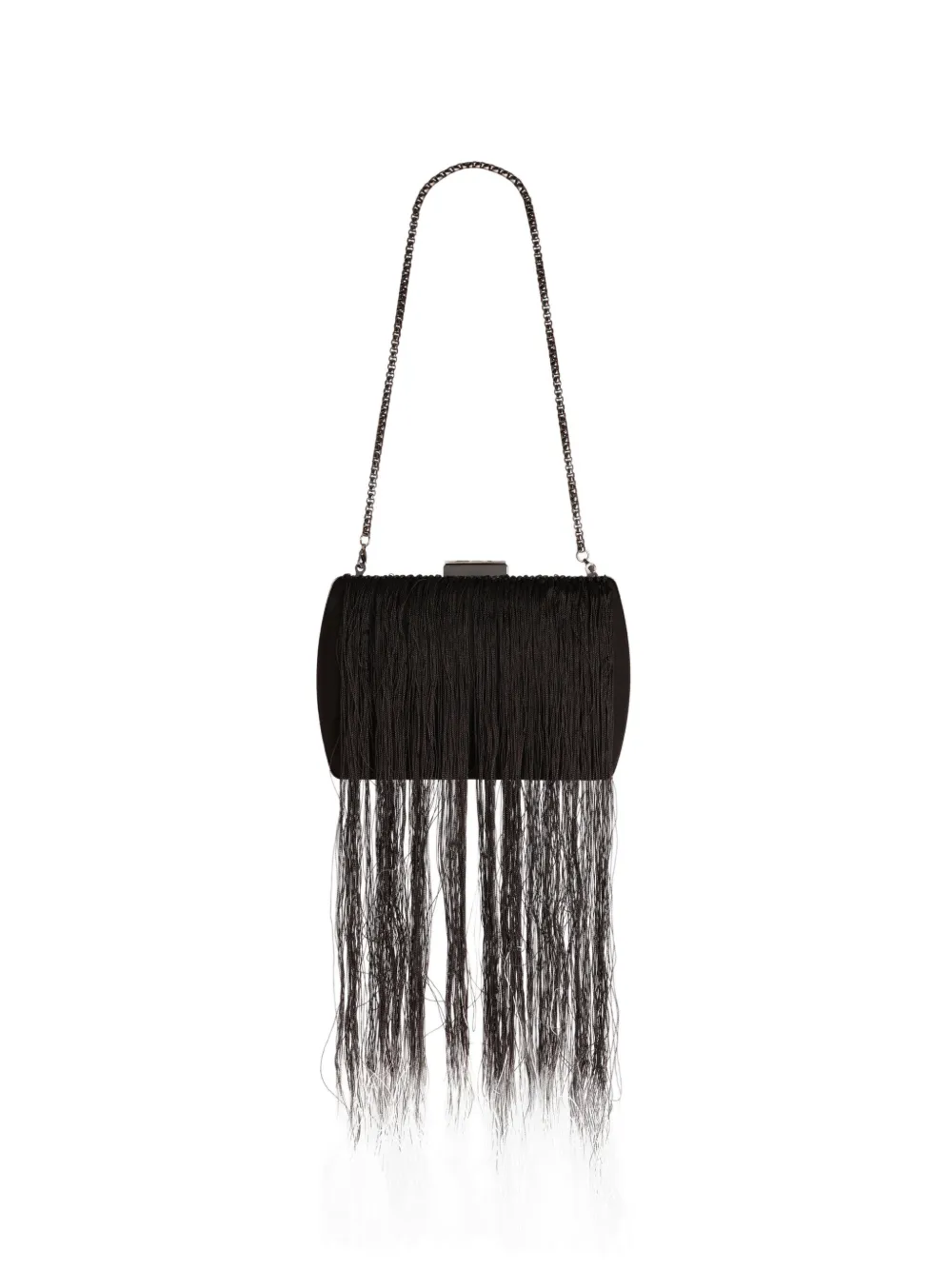 Gemy Maalouf fringe-detail chain-strap clutch bag - Nero