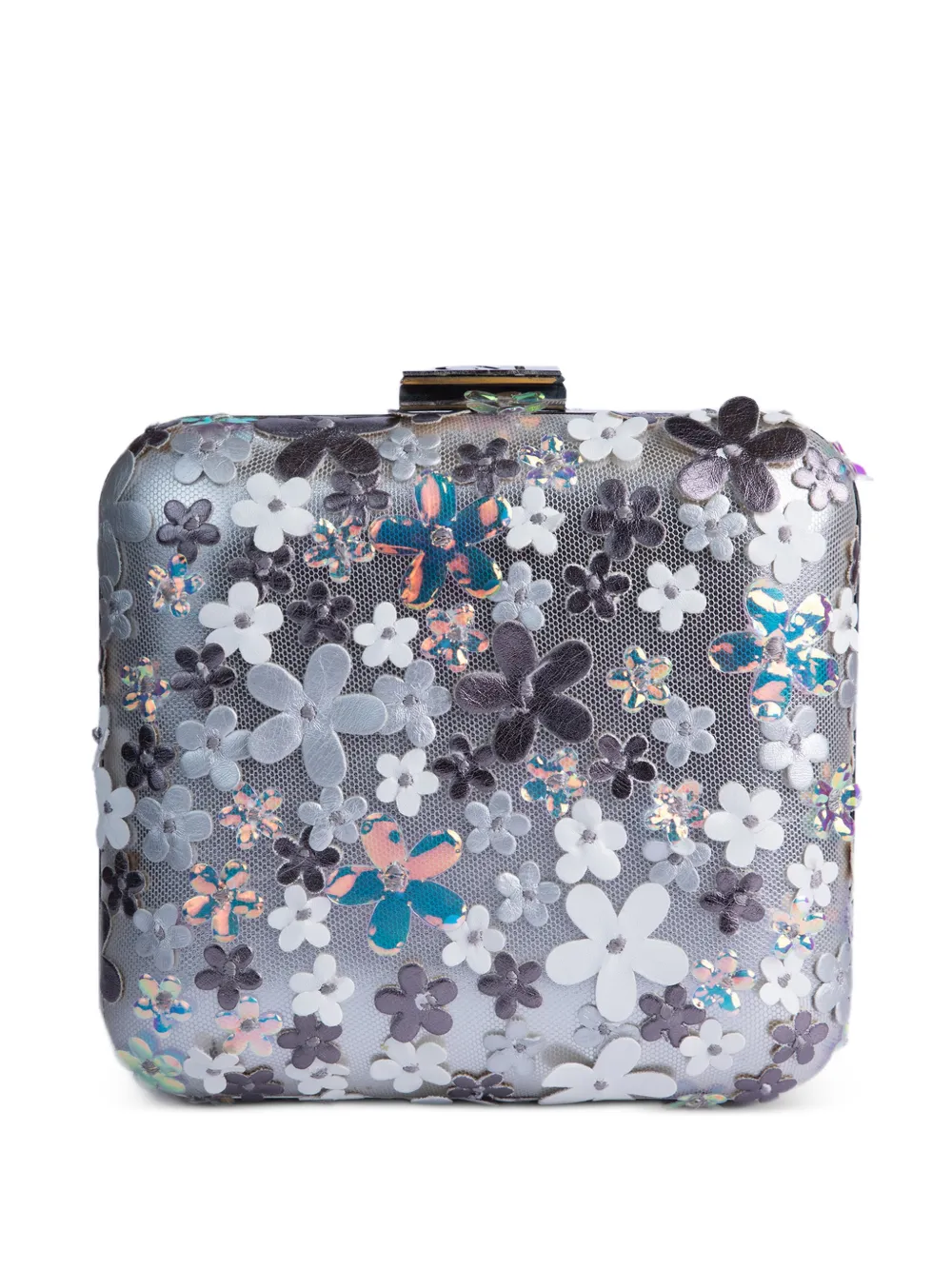 Gemy Maalouf flower-embellished clutch bag - Silber
