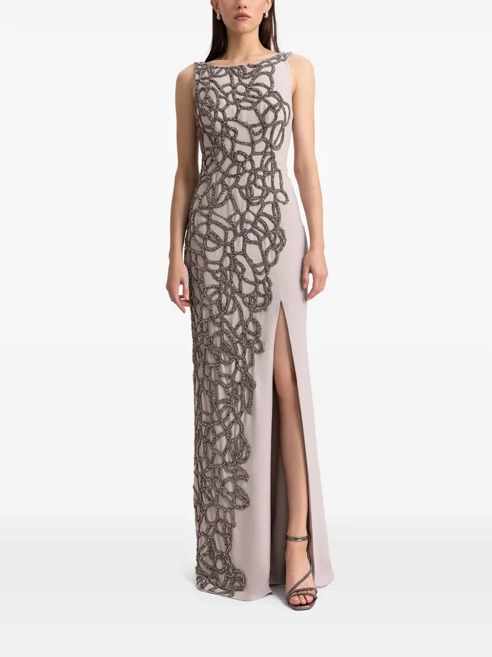 Gemy Maalouf asymmetrical bead-embellished gown - Toni neutri