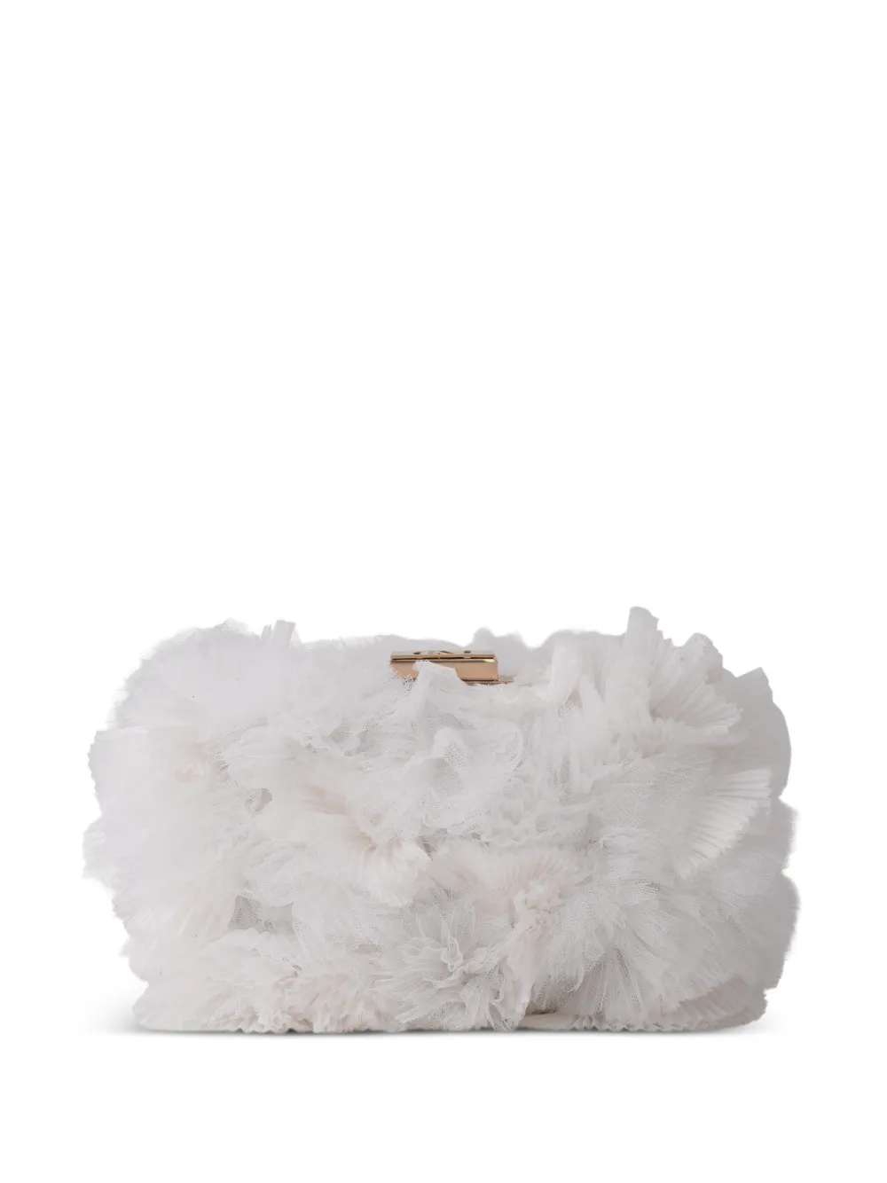 Gemy Maalouf ruffled tulle clutch bags - Weiß