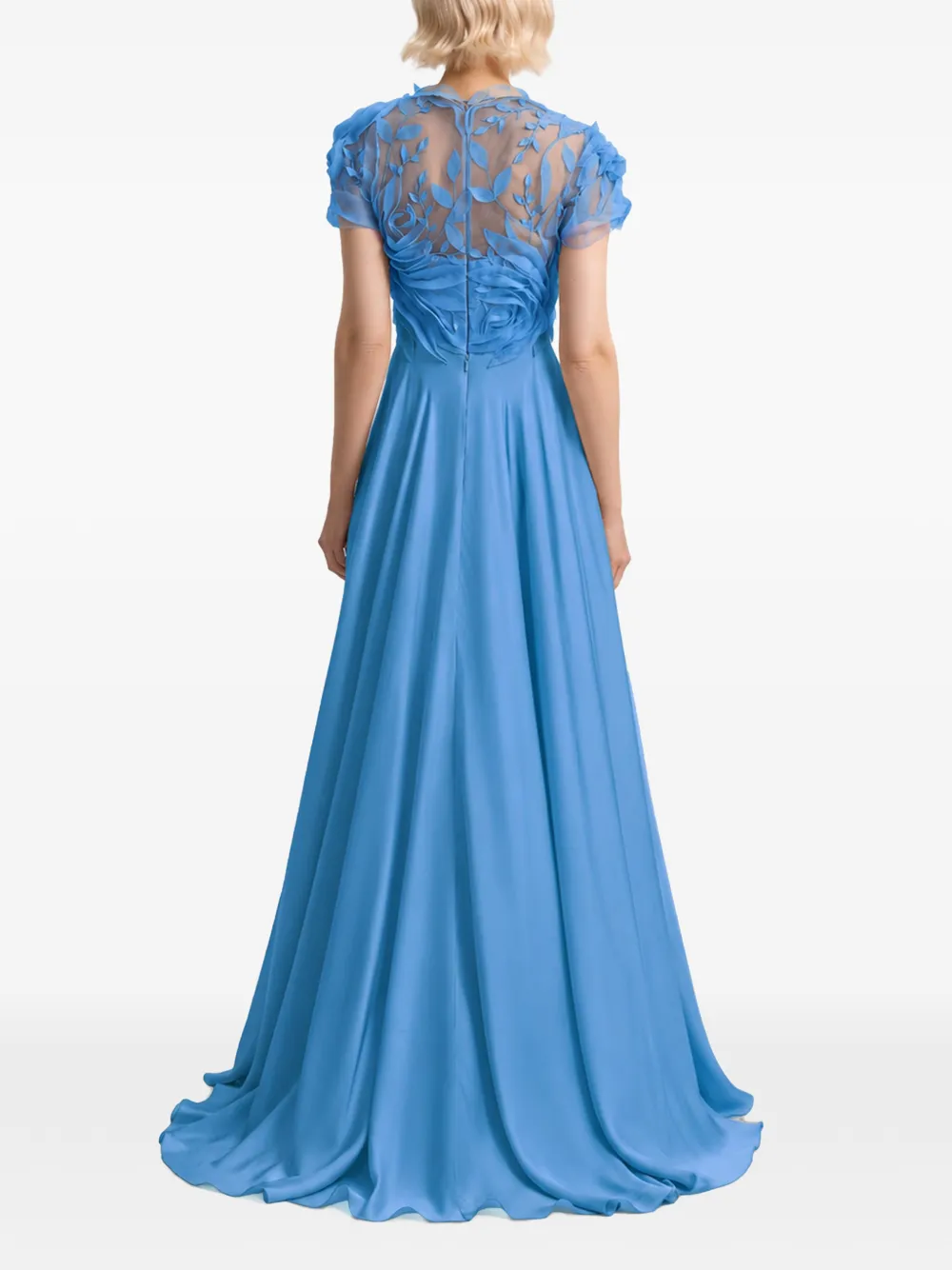 Gemy Maalouf floral-applique corset dress Blauw