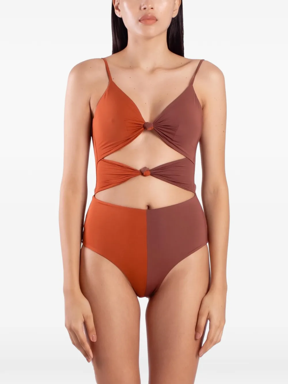 Maygel Coronel Triana Badeanzug mit Knoten - Orange