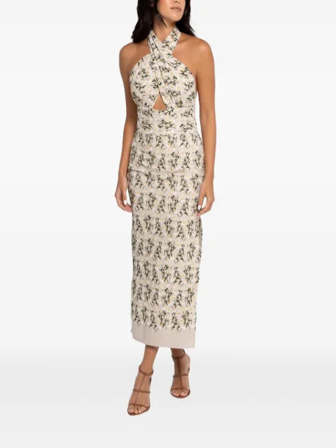JBQ Rita daisy-embroidered midi dress