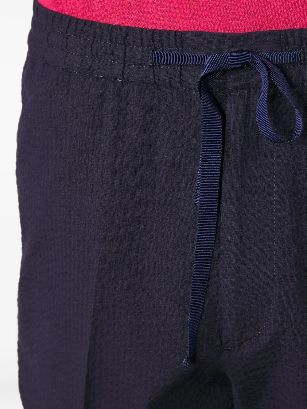 Officine Generale Phil seersucker shorts Blauw