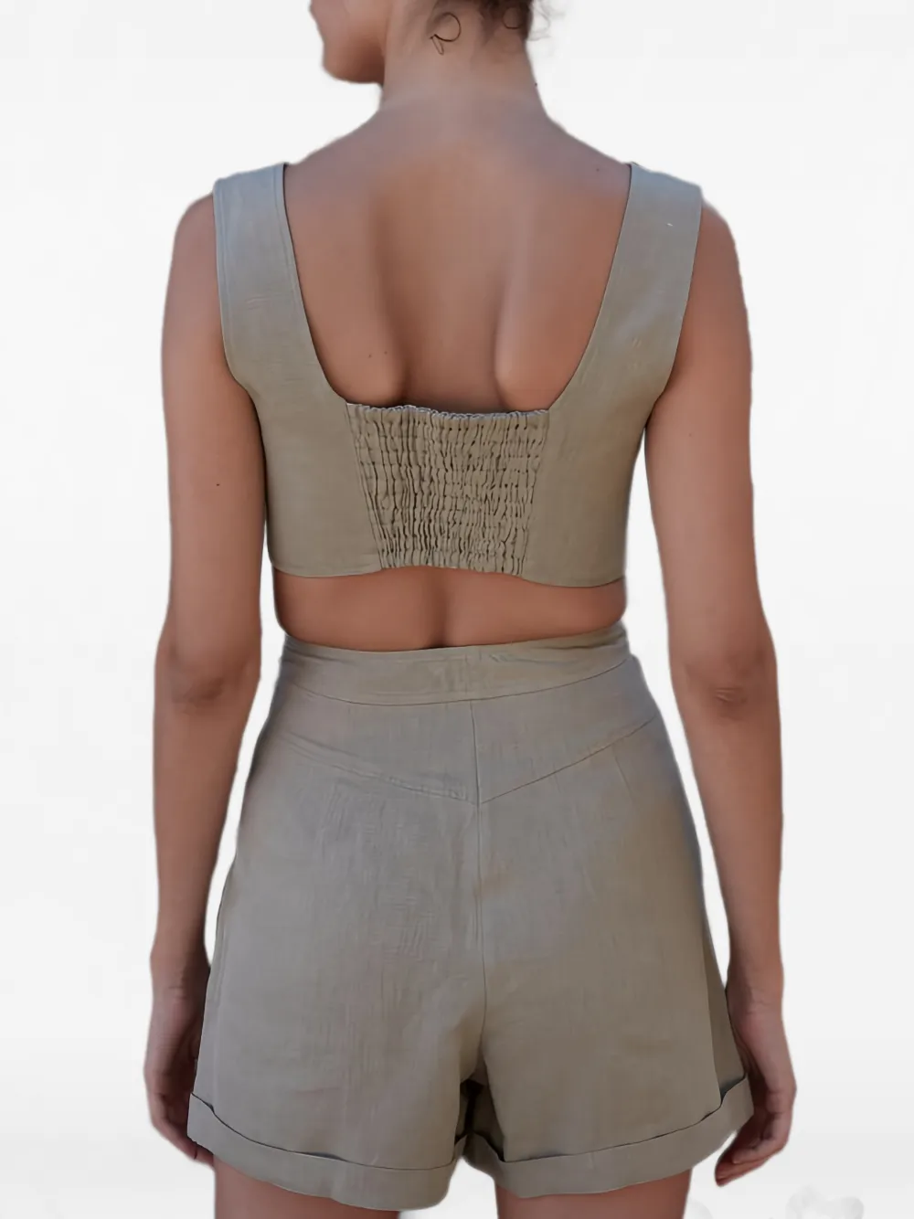 Le Kasha Cesare pleated linen shorts Grijs