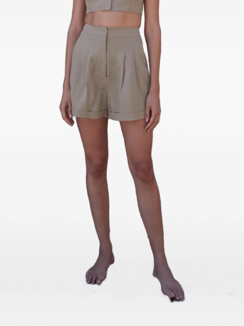 Le Kasha Cesare pleated linen shorts - Gris Le Kasha Cesare pleated linen shorts - Gris