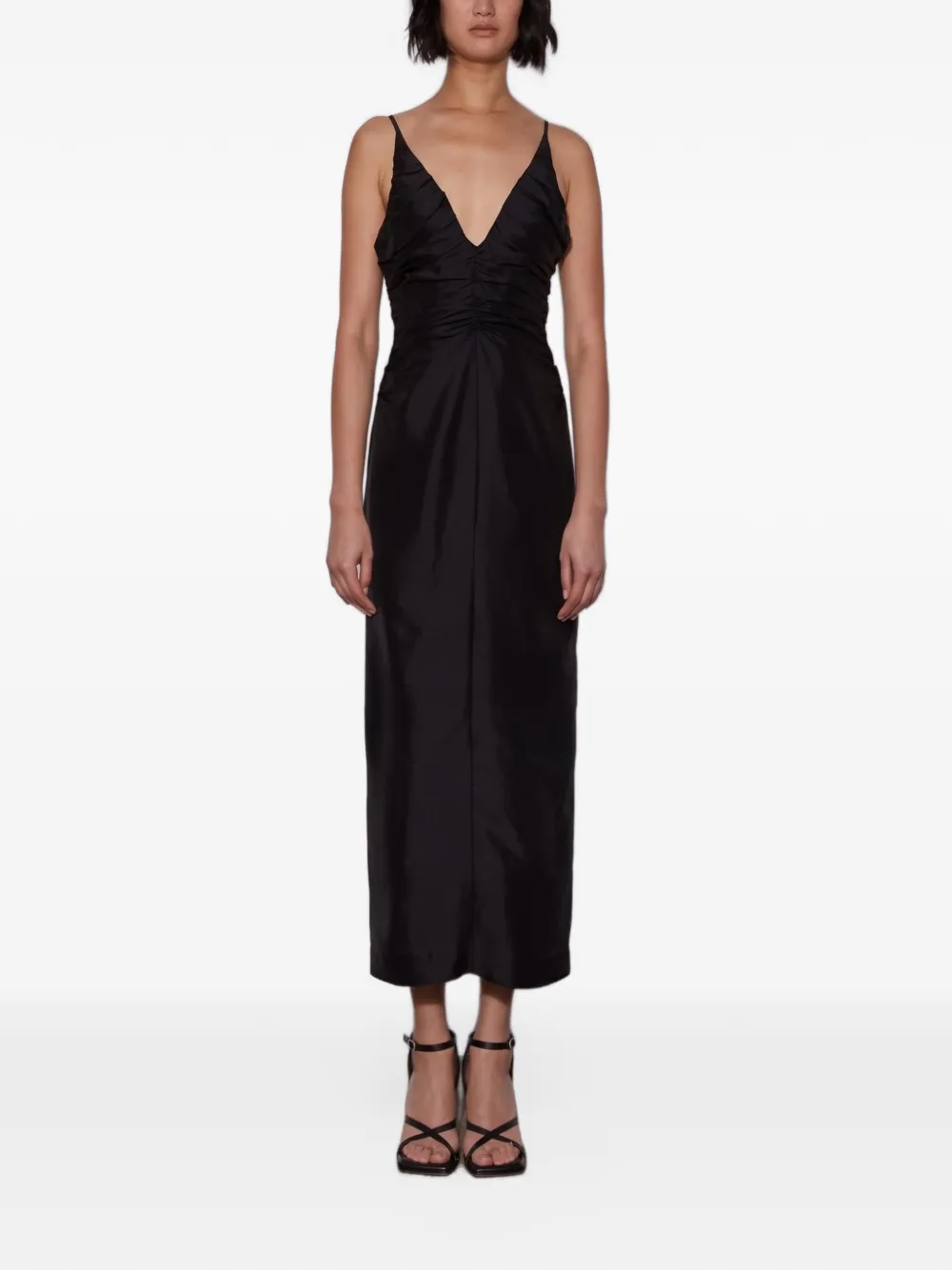 Wynn Hamlyn Aubrey ruched-bodice dress - Schwarz