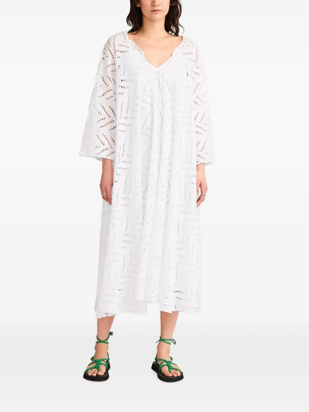 Merlette Myrtle eyelet-embroidered midi dress