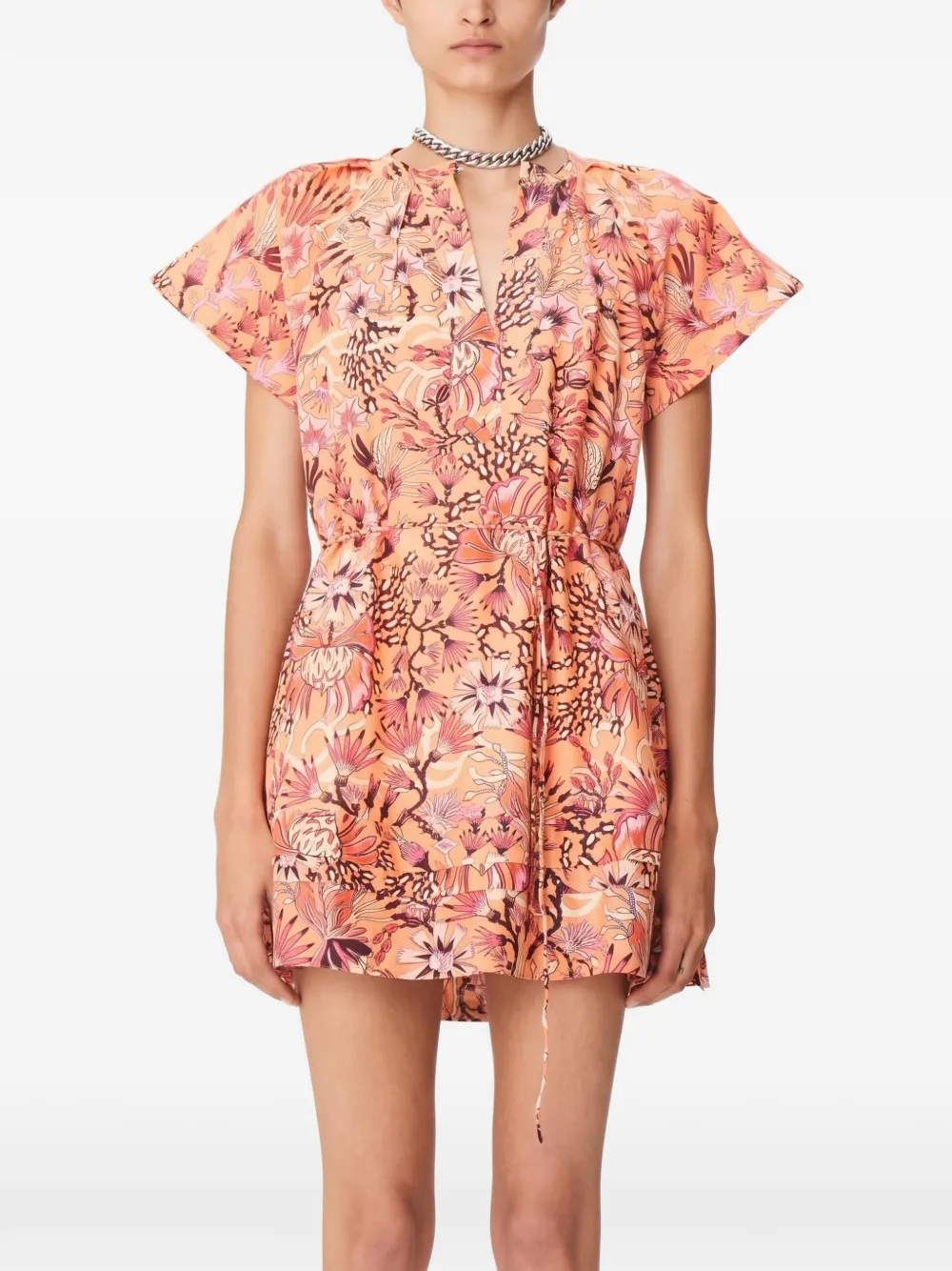 Maria Cher Humahuaca Carol printed mini dress Oranje