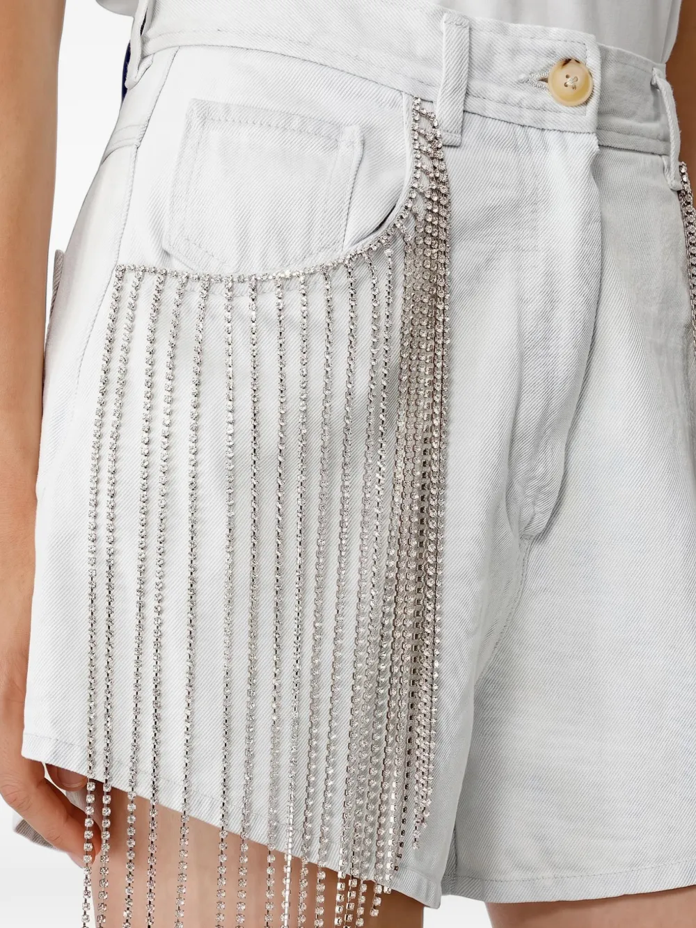 Forte diamanté-fringe shorts Blauw