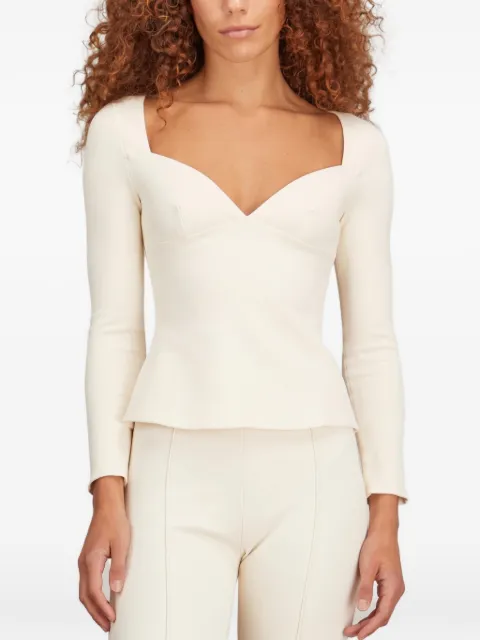 Rosetta Getty sweetheart-neck peplum top
