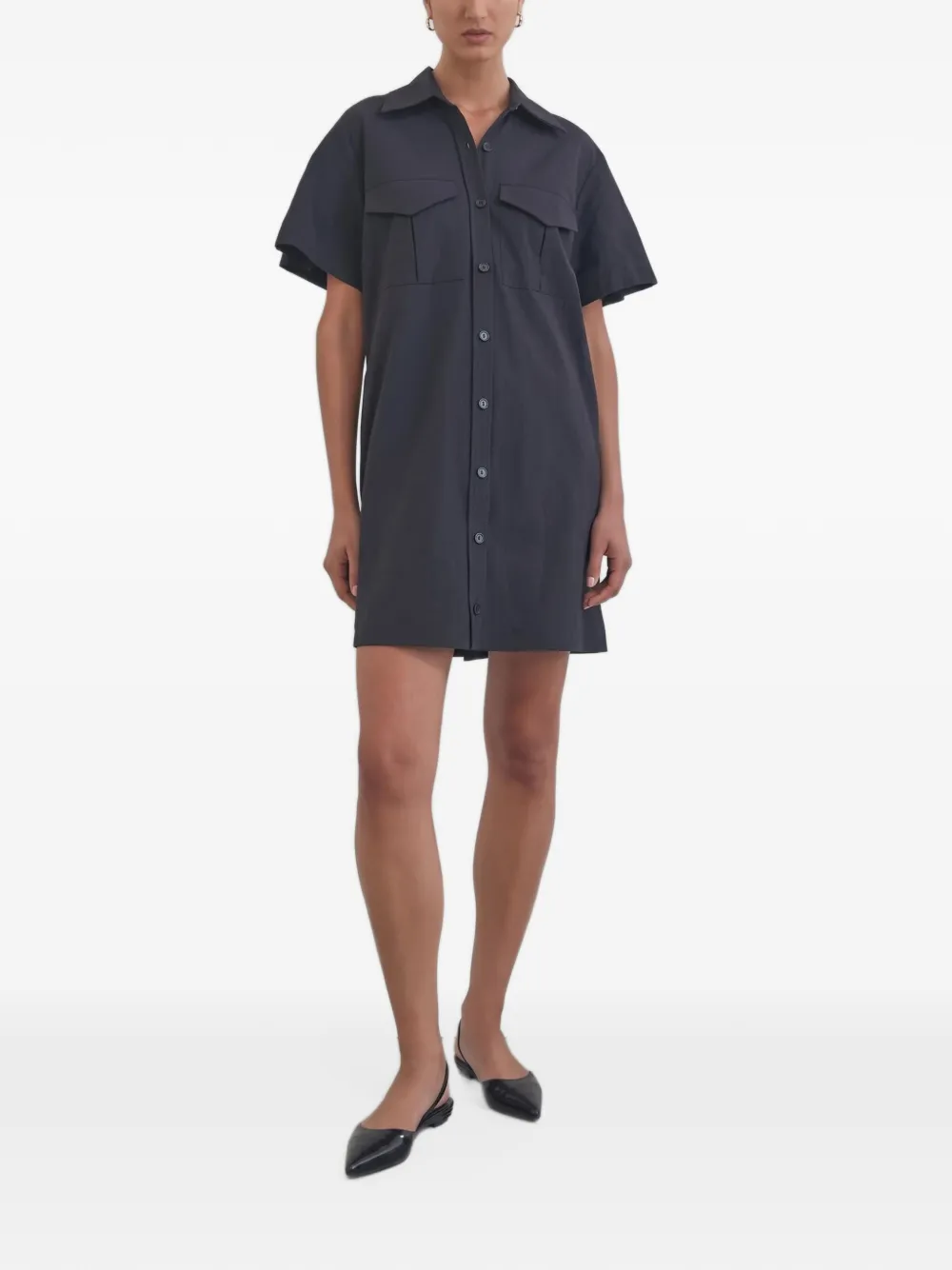 VIKTORIA & WOODS Expression short-sleeve shirt mini dress - Grigio