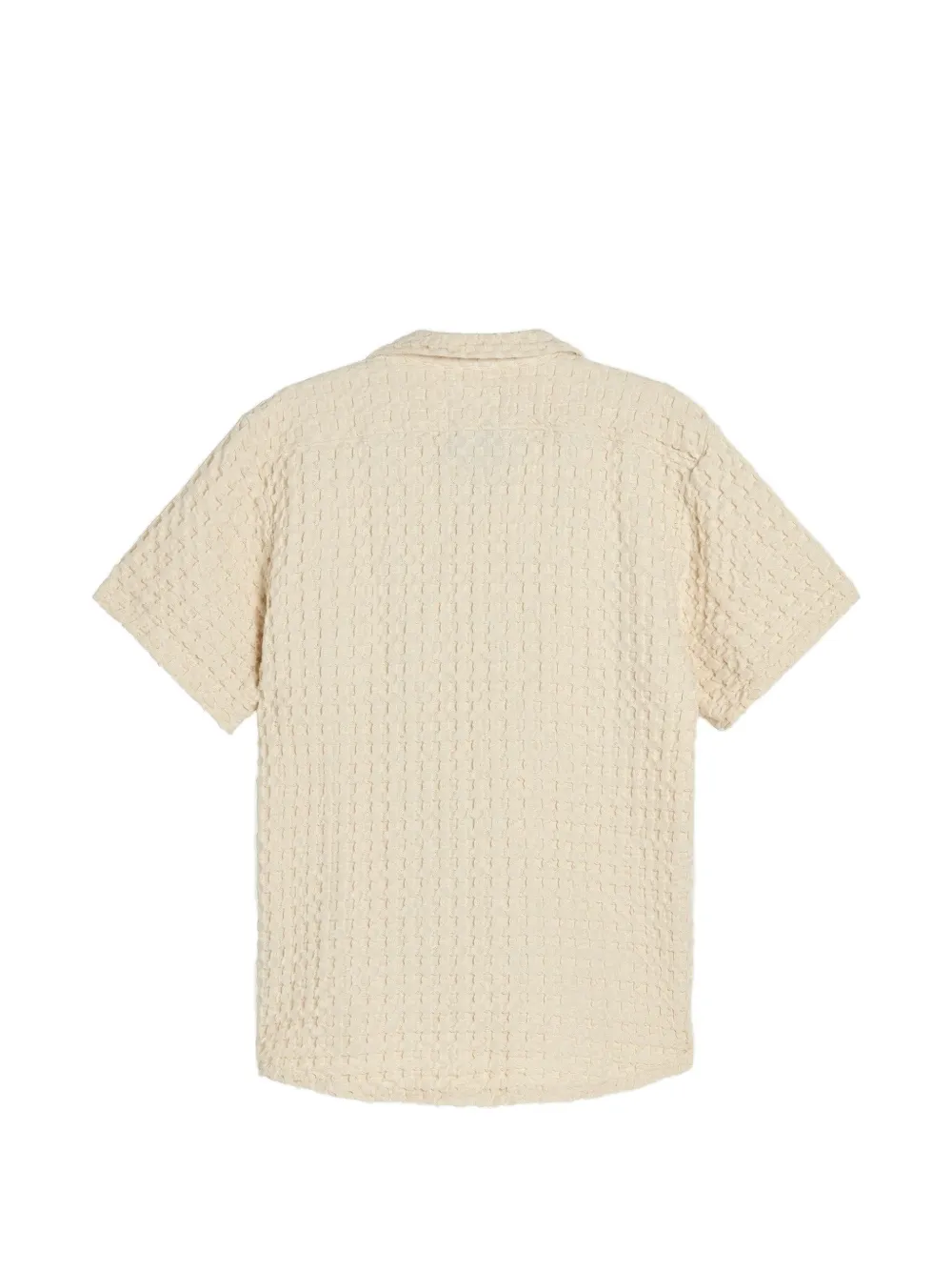 OAS Company Cuba geweven overhemd met wafel-patroon Beige