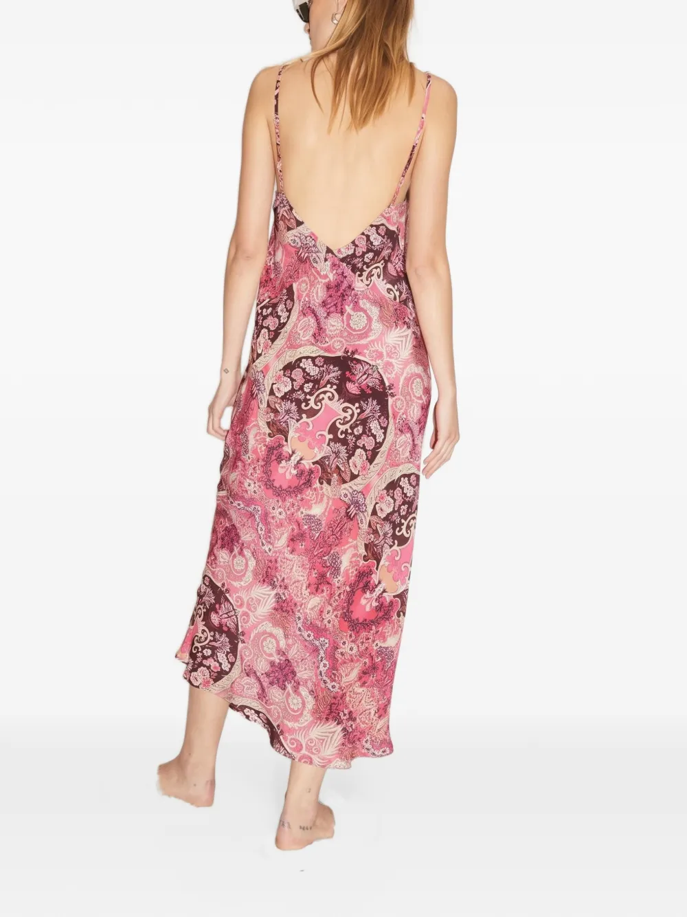 Maria Cher Besalu Isabel midi-jurk met bloemen-print Roze