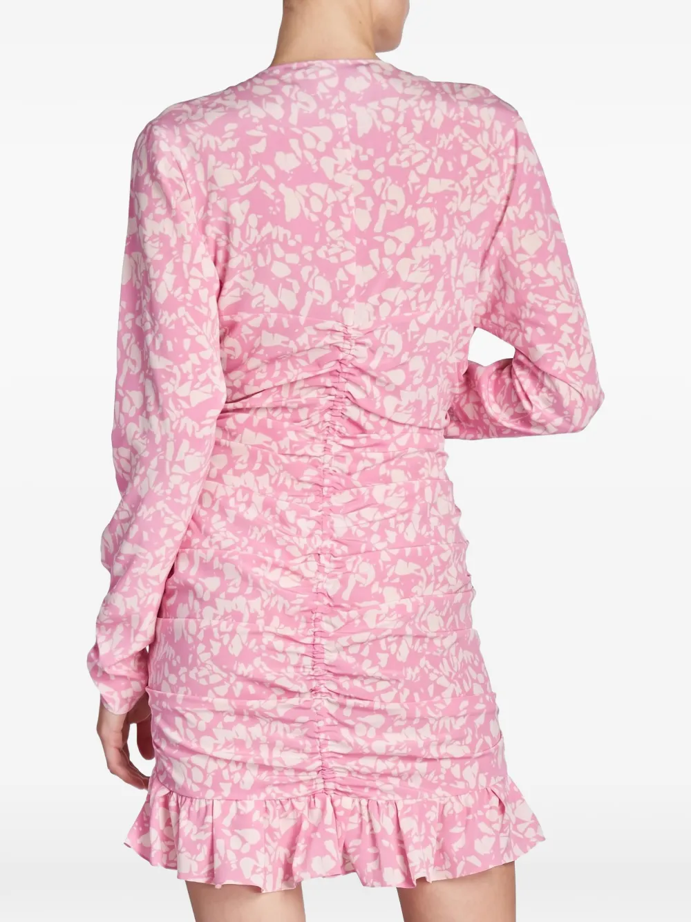 ISABEL MARANT Lara zijden mini-jurk met ruches Roze