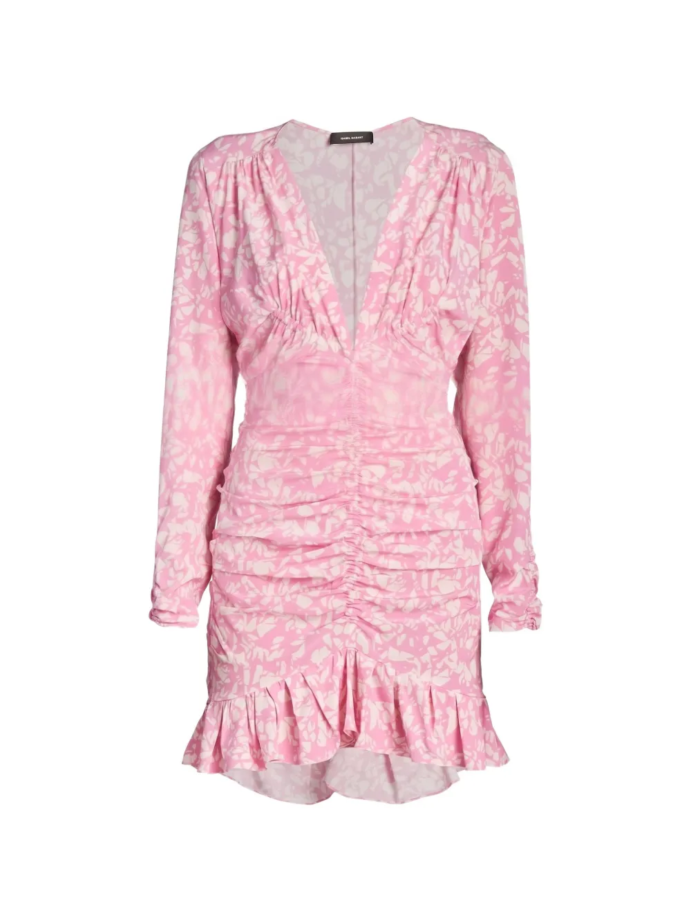 ISABEL MARANT Lara zijden mini-jurk met ruches Roze