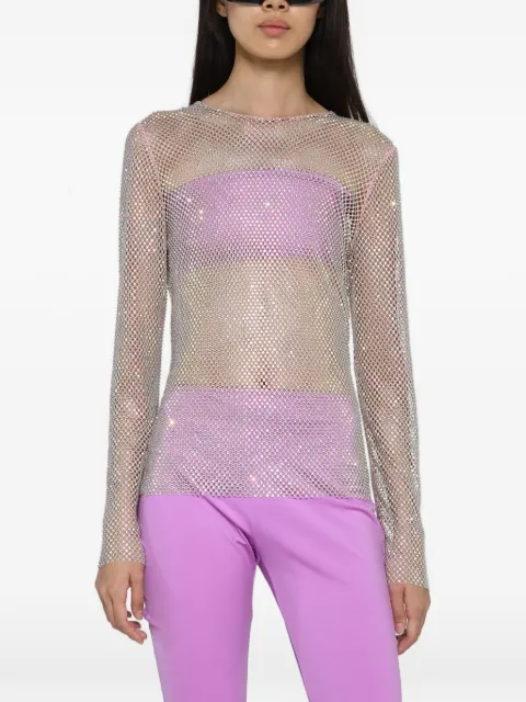Giuseppe Di Morabito rhinestone-embroidered mesh top
