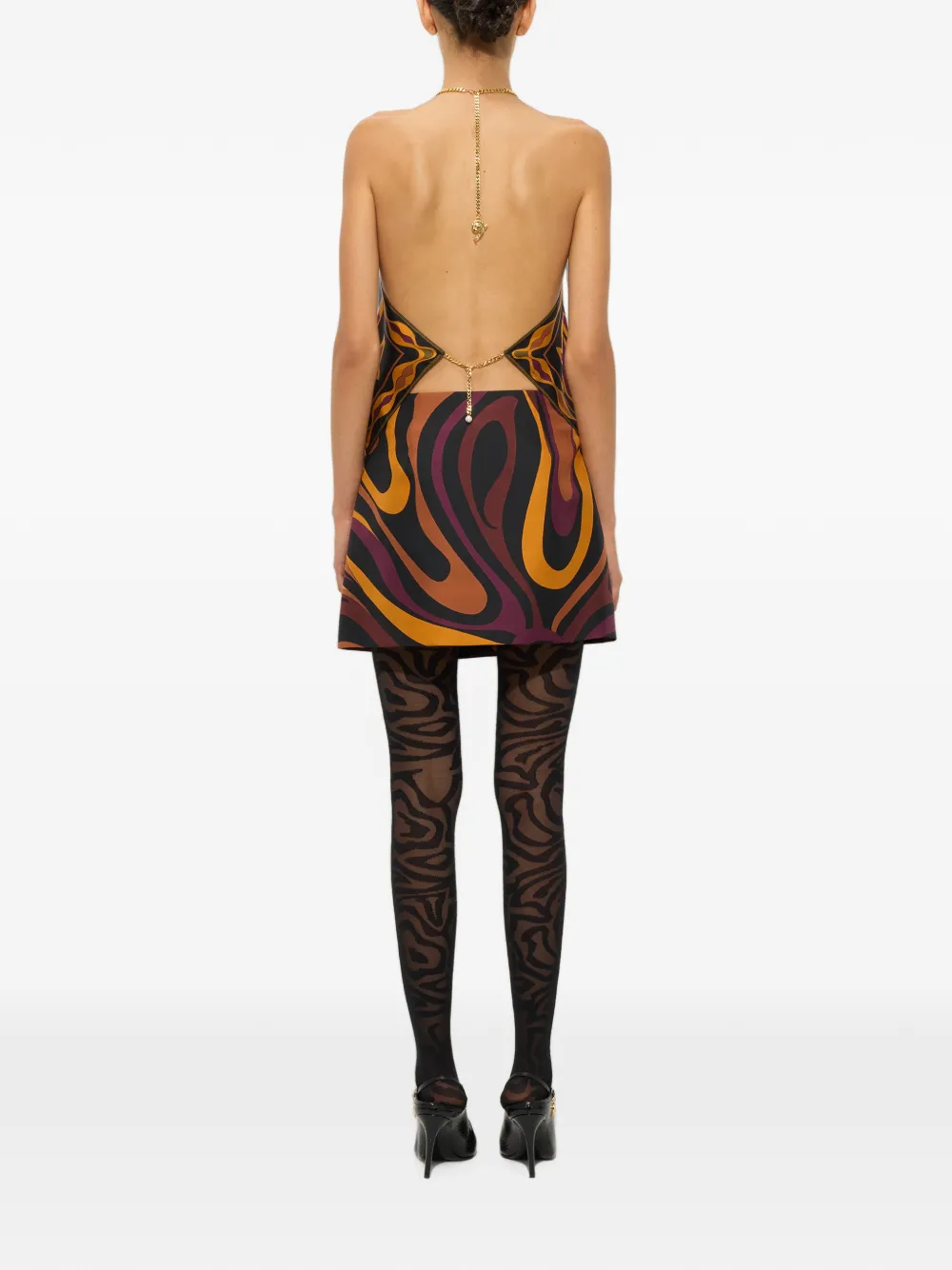 PUCCI Top met kettingband en abstracte print Paars