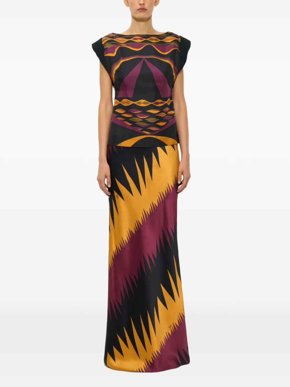 PUCCI Satijnen rok met Drago-print Paars