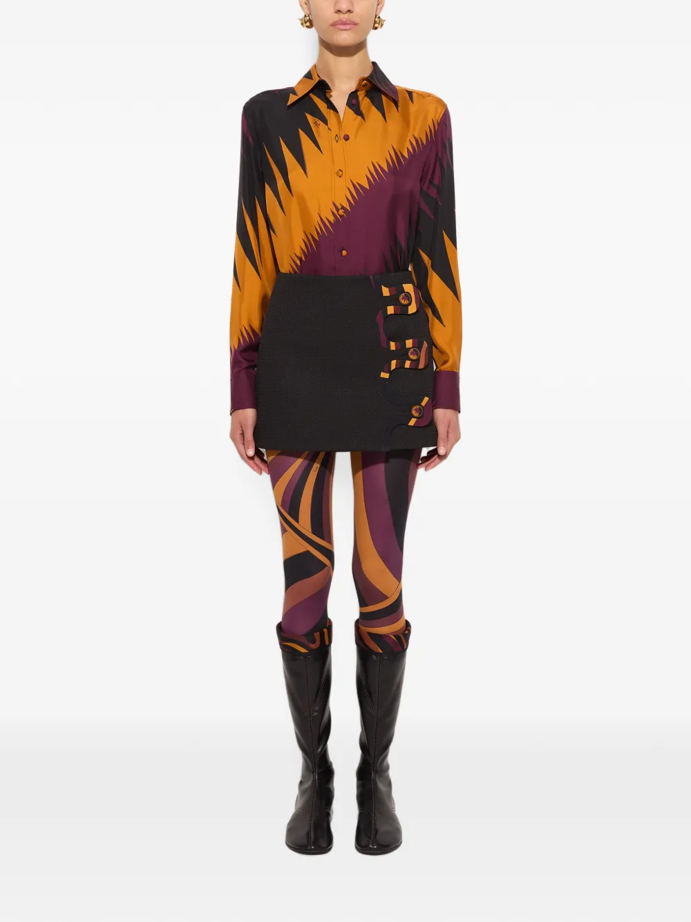 PUCCI Zijden blouse met Drago-print Rood