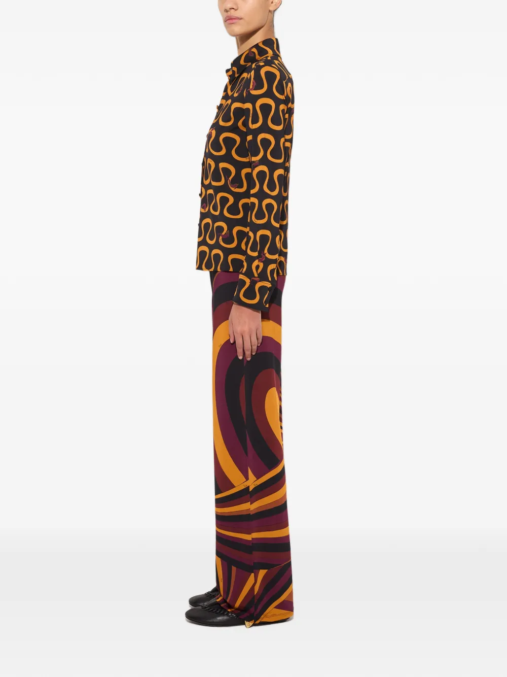PUCCI Satijnen jersey broek met Iride-print Zwart