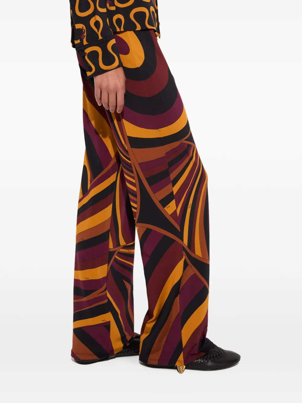 PUCCI Satijnen jersey broek met Iride-print Zwart