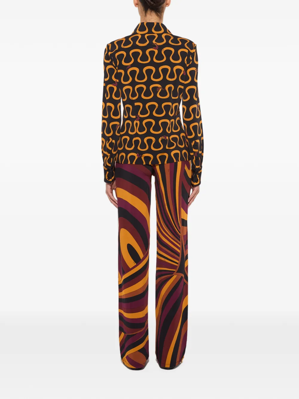 PUCCI Satijnen jersey broek met Iride-print Zwart