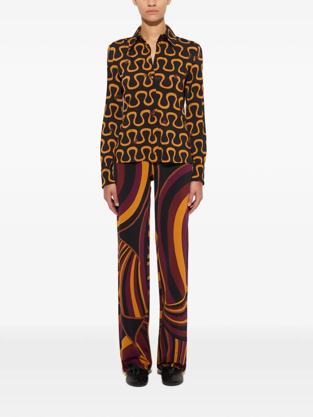 PUCCI Satijnen jersey broek met Iride-print Zwart
