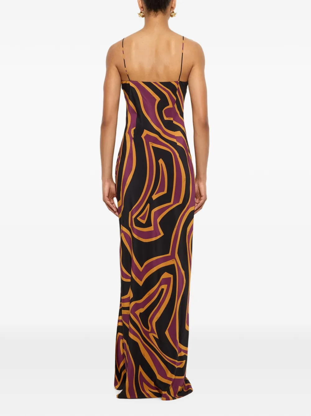 PUCCI Crêpe de chine maxi-jurkmet Labirinto-print Rood