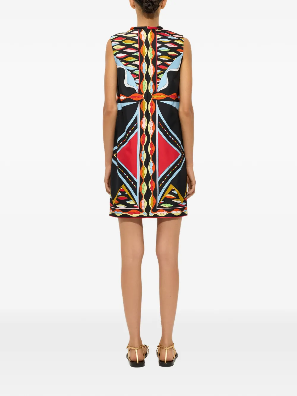 PUCCI Zijden jurk met Dune-print Zwart