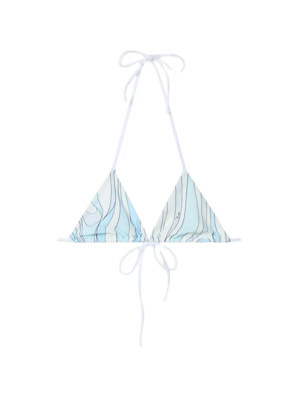 Pucci Printed Triangle Bikini Top In Multi