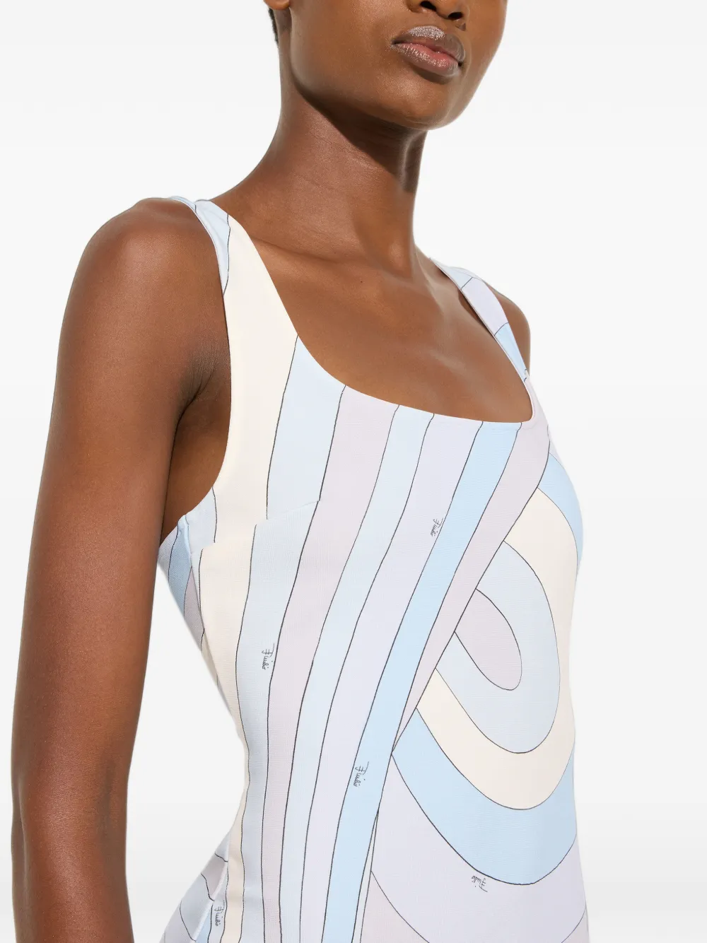 PUCCI Jersey mini-jurk met Iride-print Blauw