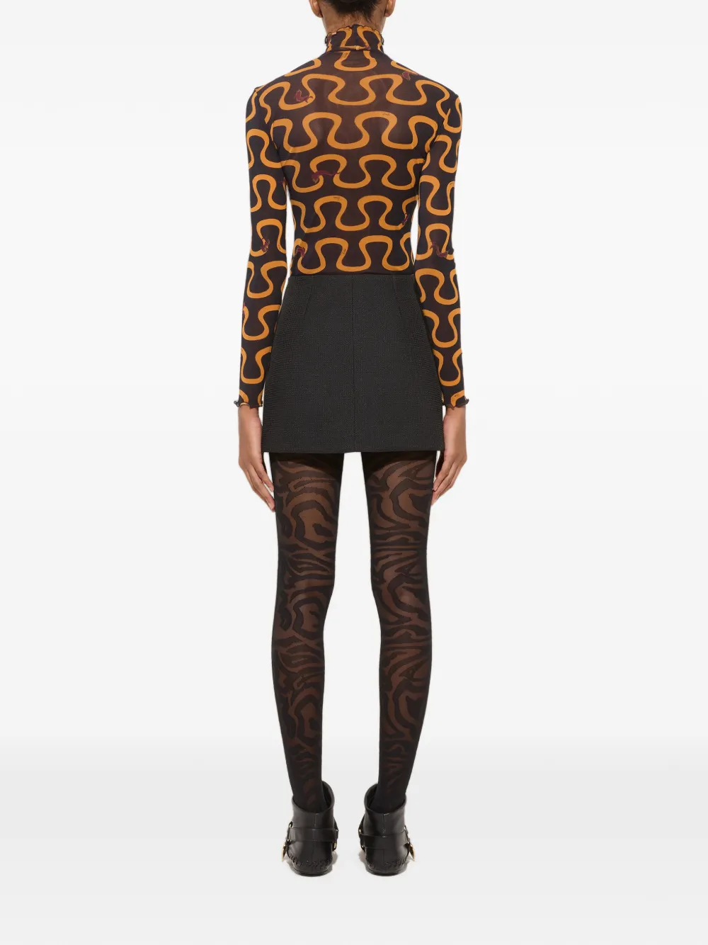 PUCCI Tulen top met hoge hals en Onda-print Paars